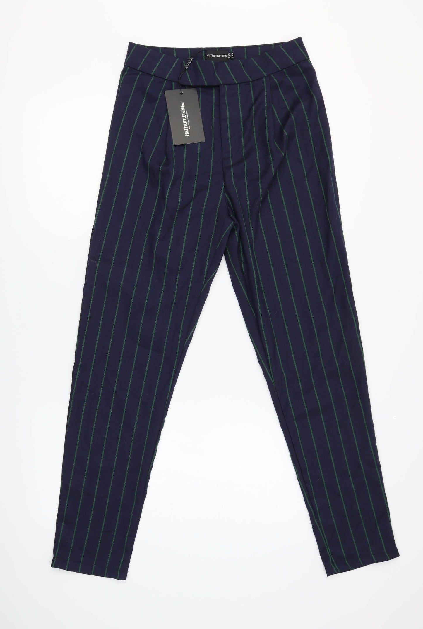 Womens UK Size 8 Pretty Little Thing Regular Fit Dress Pants Blue Trousers