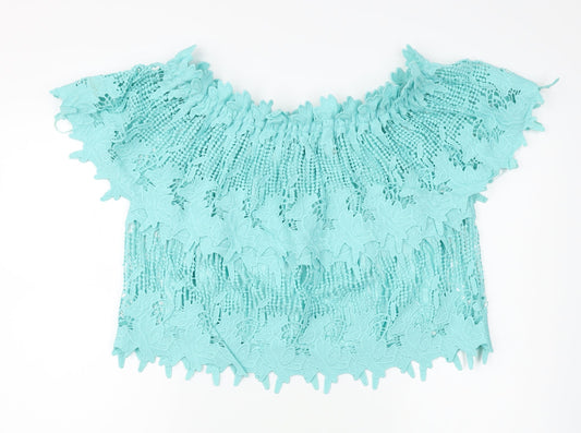 Quiz Womens Green Floral  Basic Blouse Size M