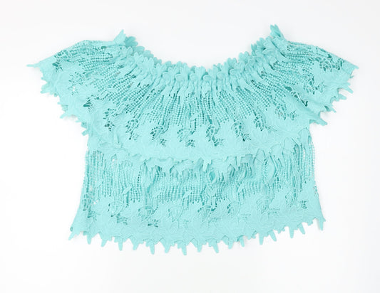 Quiz Womens Green Floral  Basic Blouse Size M