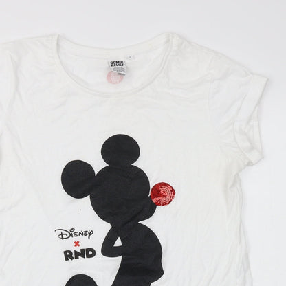 TJX Europe Womens Ivory   Basic T-Shirt Size S  - Comic Relief Mickey Mouse