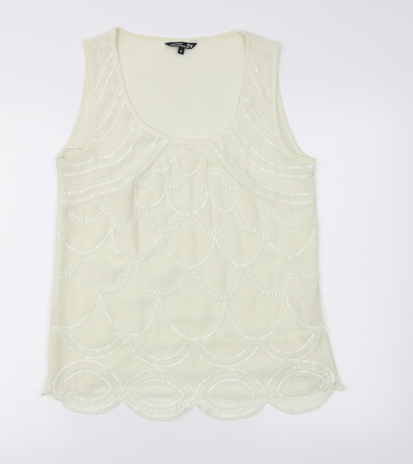 Womens UK Size 12 Matalan Ivory Basic Tank