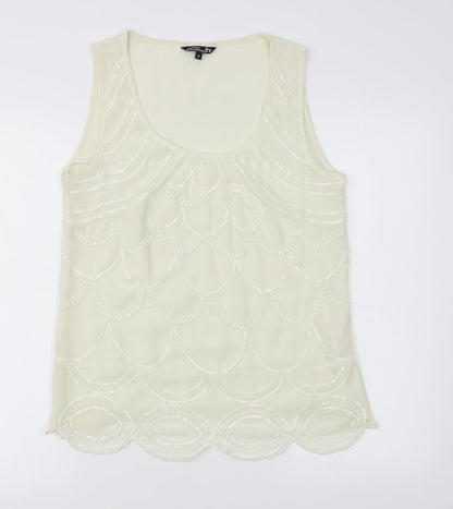 Womens UK Size 12 Matalan Ivory Basic Tank