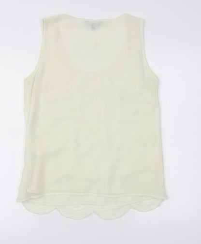 Womens UK Size 12 Matalan Ivory Basic Tank