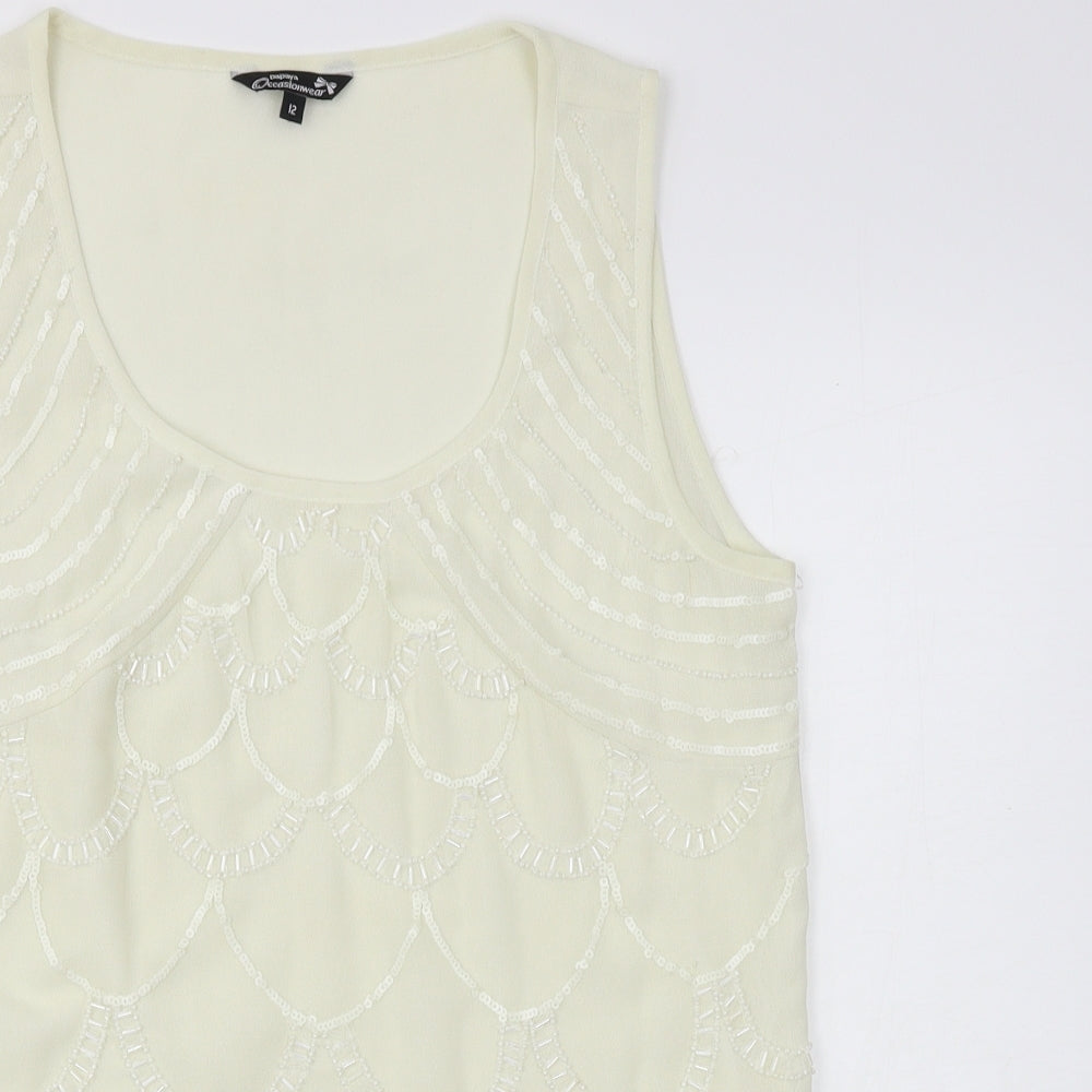 Womens UK Size 12 Matalan Ivory Basic Tank