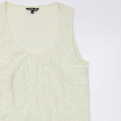 Womens UK Size 12 Matalan Ivory Basic Tank