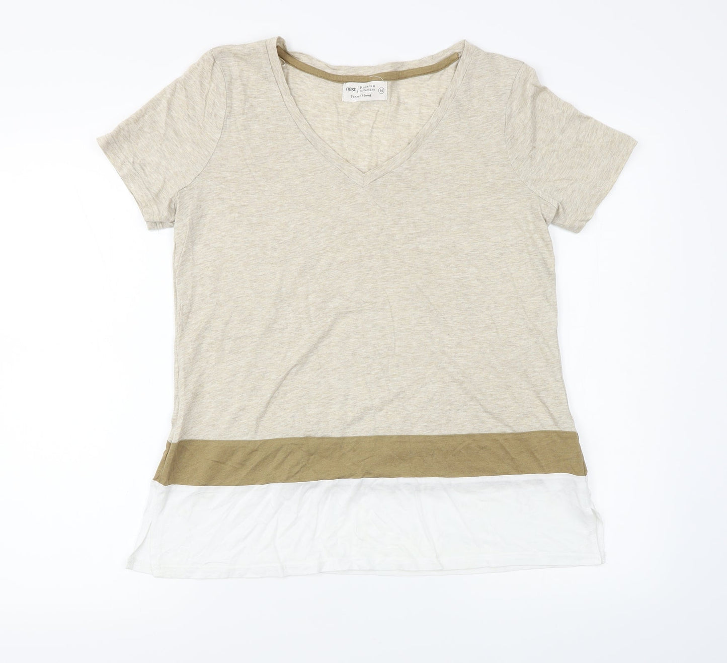 Womens UK Size 14 NEXT Brown Basic T-Shirt