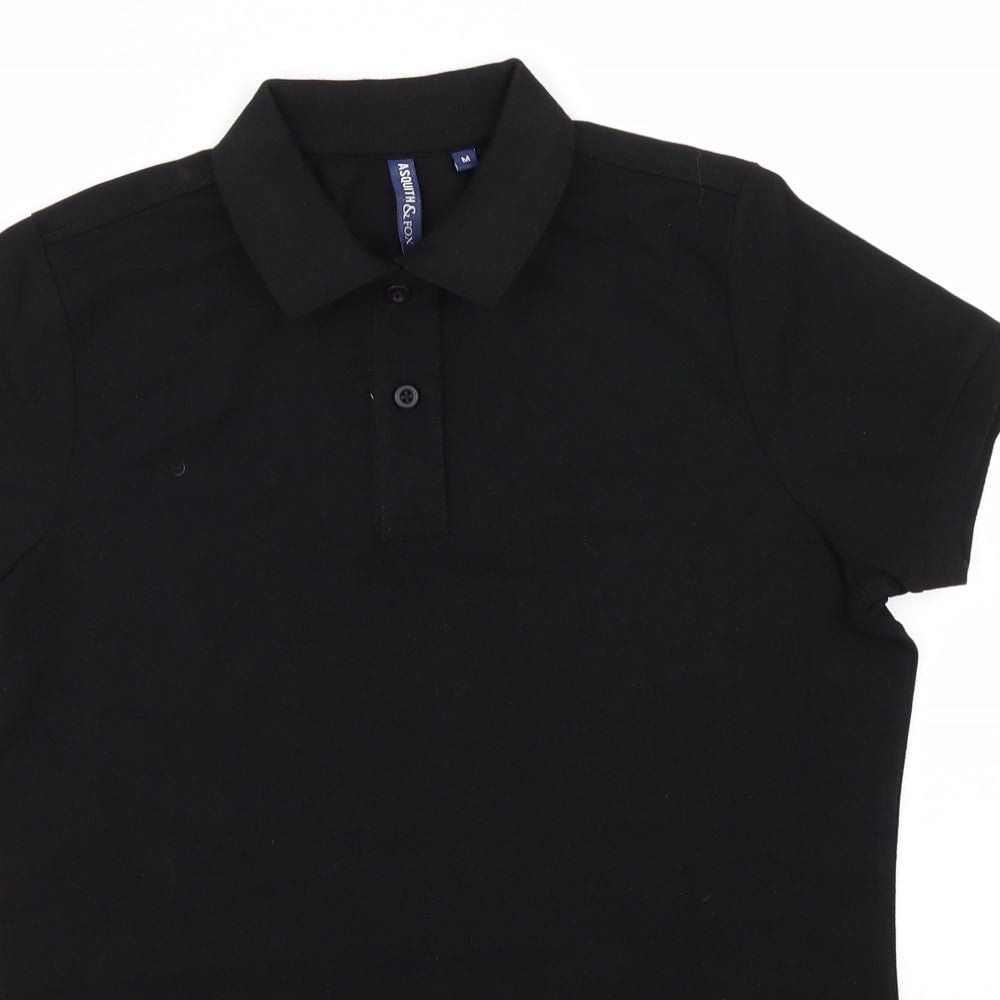 Asquith & Fox Womens Black   Basic Polo Size M