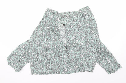 Warehouse Womens Green Floral  Cardigan Jumper Size 16
