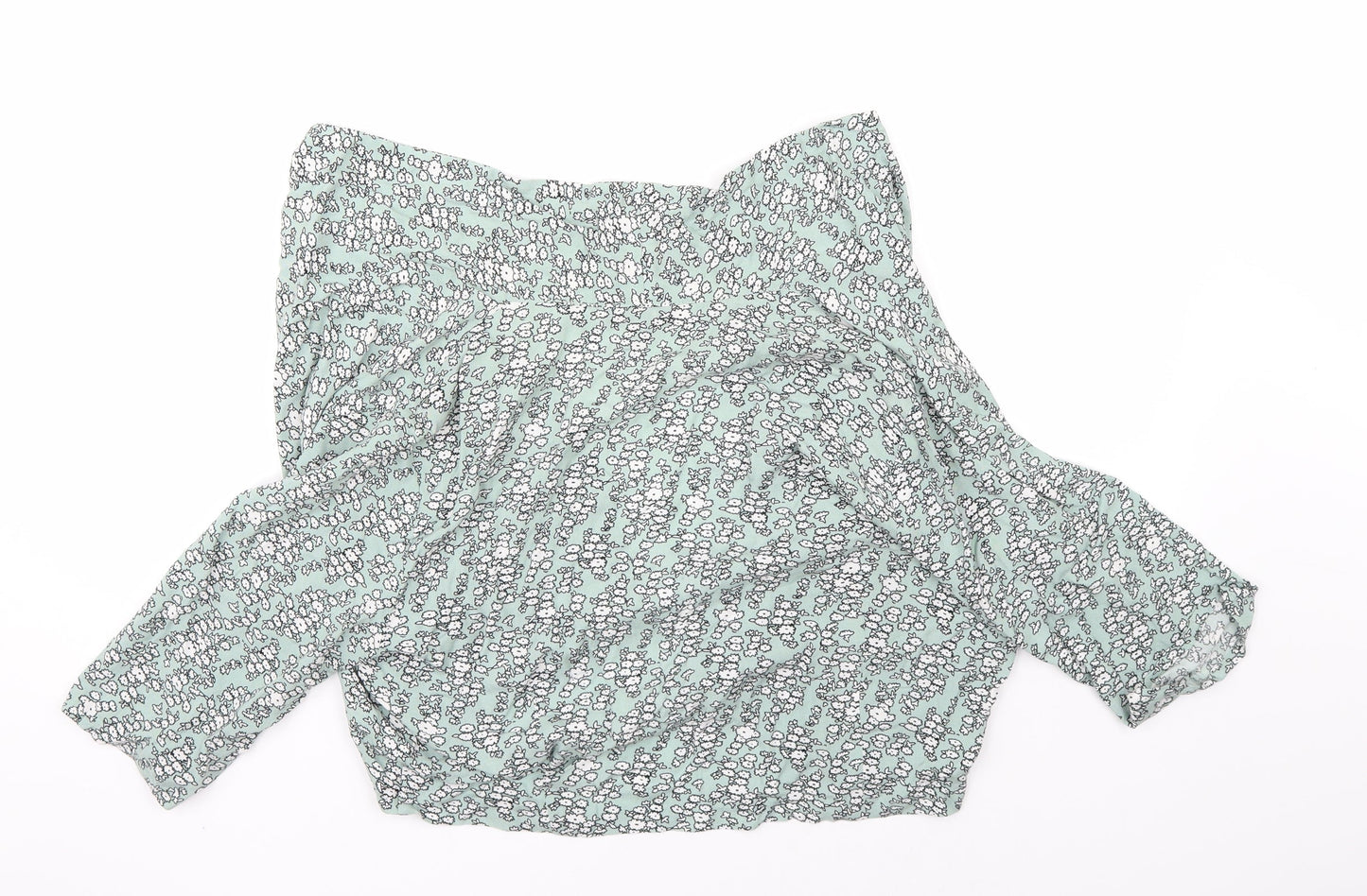 Warehouse Womens Green Floral  Cardigan Jumper Size 16