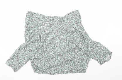 Warehouse Womens Green Floral  Cardigan Jumper Size 16