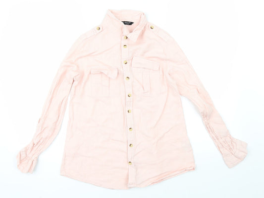 Womens UK Size 8 Select Pink Basic Button-Up