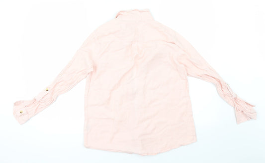 Womens UK Size 8 Select Pink Basic Button-Up