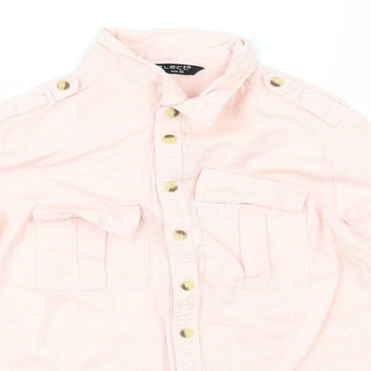 Womens UK Size 8 Select Pink Basic Button-Up