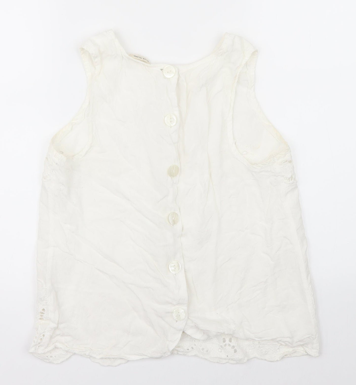 Womens UK Size 10 River Island White Basic Blouse