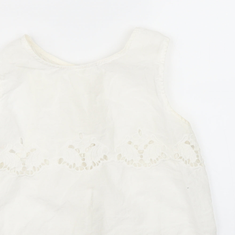 Womens UK Size 10 River Island White Basic Blouse