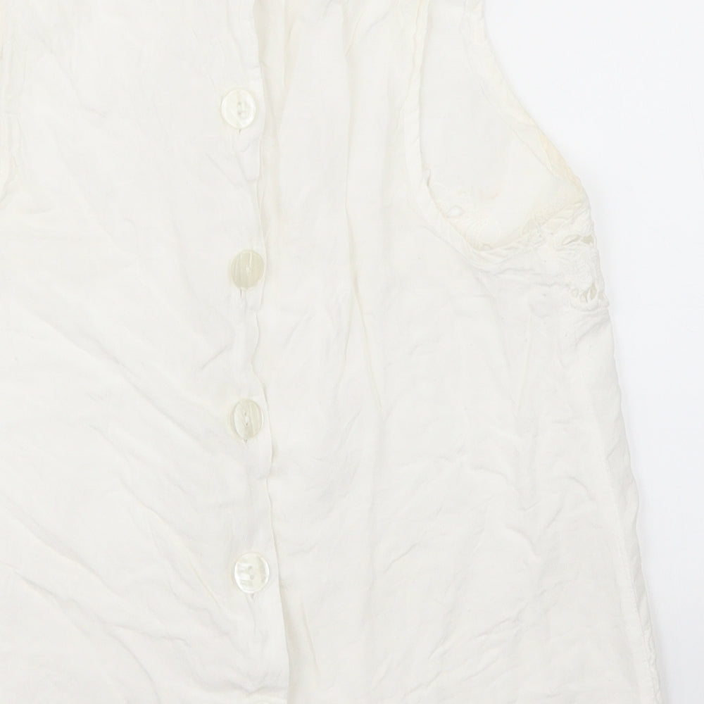 Womens UK Size 10 River Island White Basic Blouse