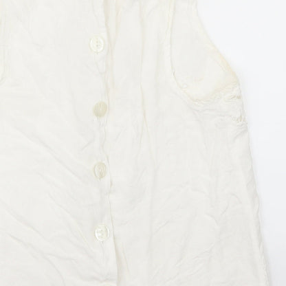 Womens UK Size 10 River Island White Basic Blouse