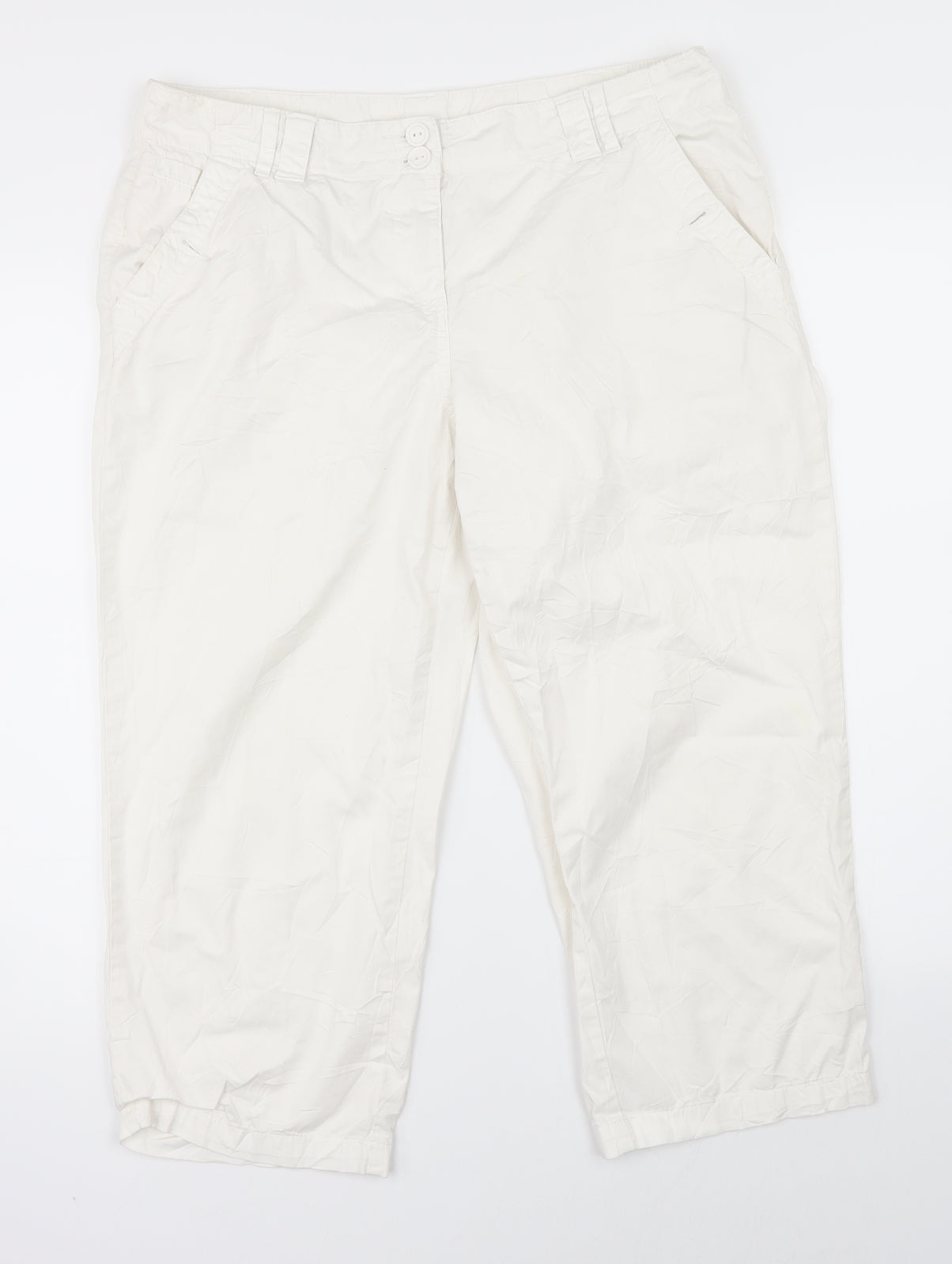 Debenhams Womens White   Trousers  Size 12 L22 in