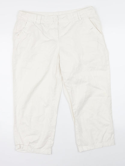 Debenhams Womens White   Trousers  Size 12 L22 in