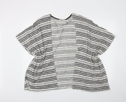 George Womens White Striped  Wrap Jumper One Size