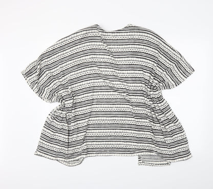 George Womens White Striped  Wrap Jumper One Size