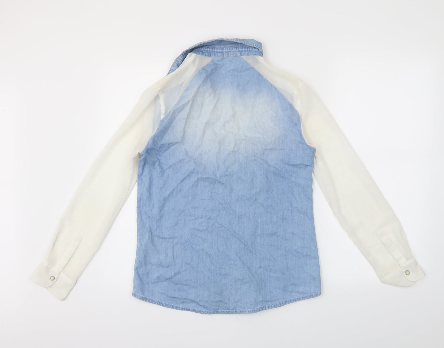 miss denim Womens Blue  Denim Basic Button-Up Size 8