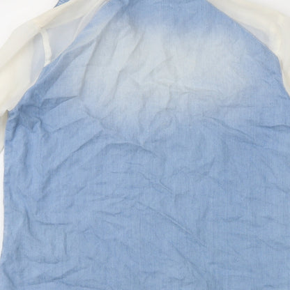 miss denim Womens Blue  Denim Basic Button-Up Size 8