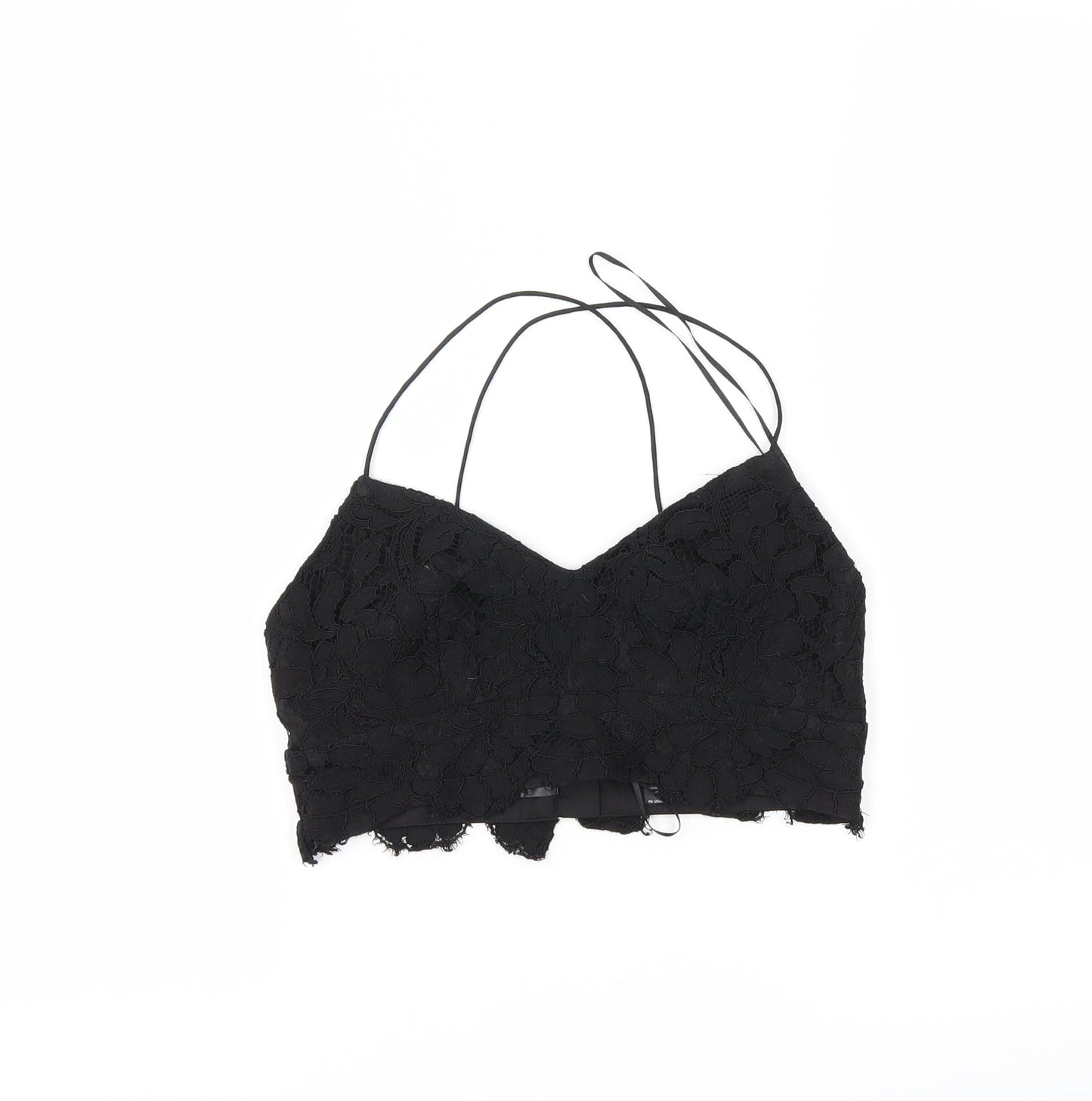Womens UK Size 8 Topshop Black Cropped Tank