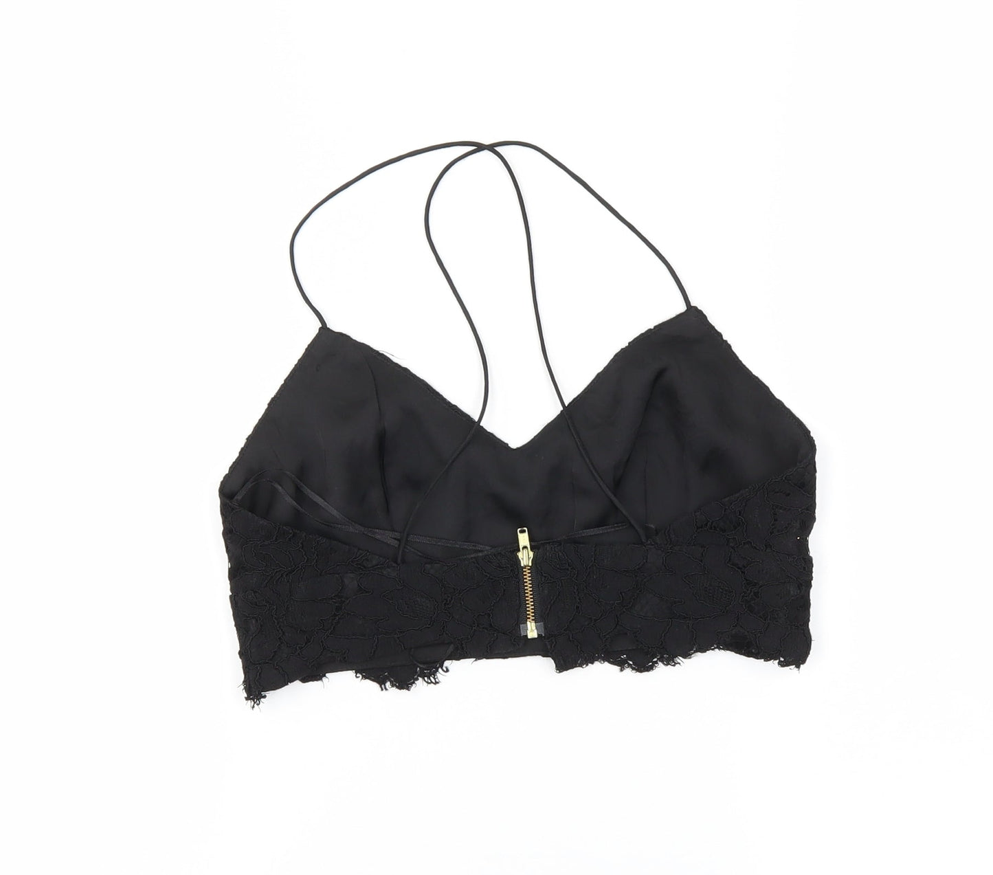 Womens UK Size 8 Topshop Black Cropped Tank
