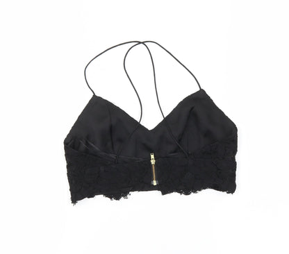 Womens UK Size 8 Topshop Black Cropped Tank