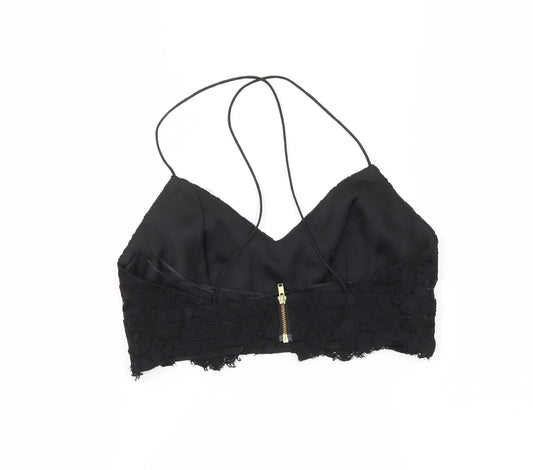 Womens UK Size 8 Topshop Black Cropped Tank