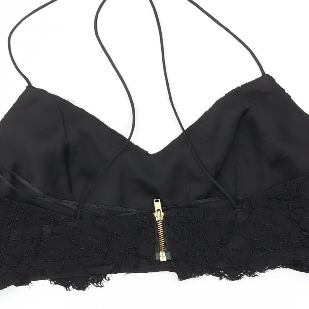 Womens UK Size 8 Topshop Black Cropped Tank