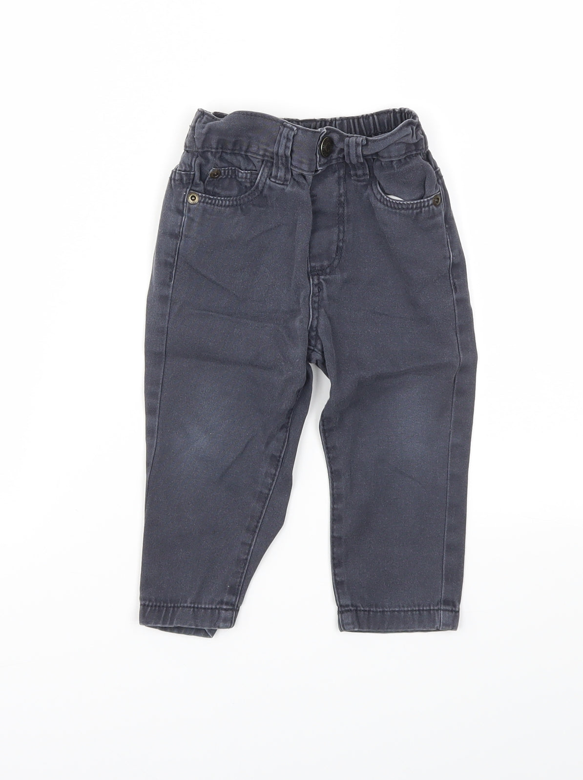 Little Rebel Boys Blue  Denim Snow Pants Jeans Size 12-18 Months