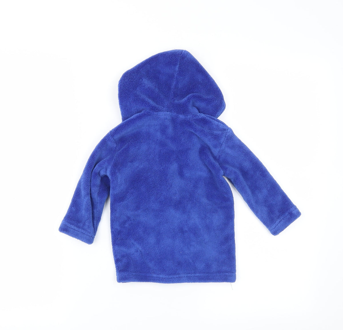 Back view of Early Days boys’ blue solid capri robe, size 6-9, months