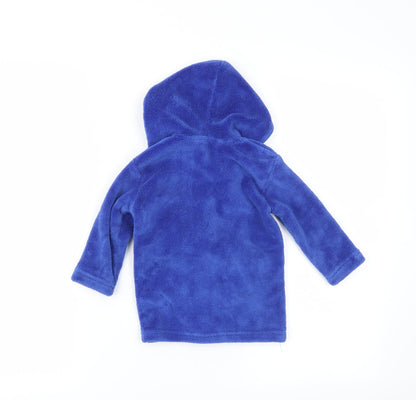 Back view of Early Days boys’ blue solid capri robe, size 6-9, months