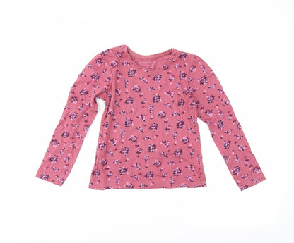 Primark Girls Red Floral  Basic T-Shirt Size 6-7 Years