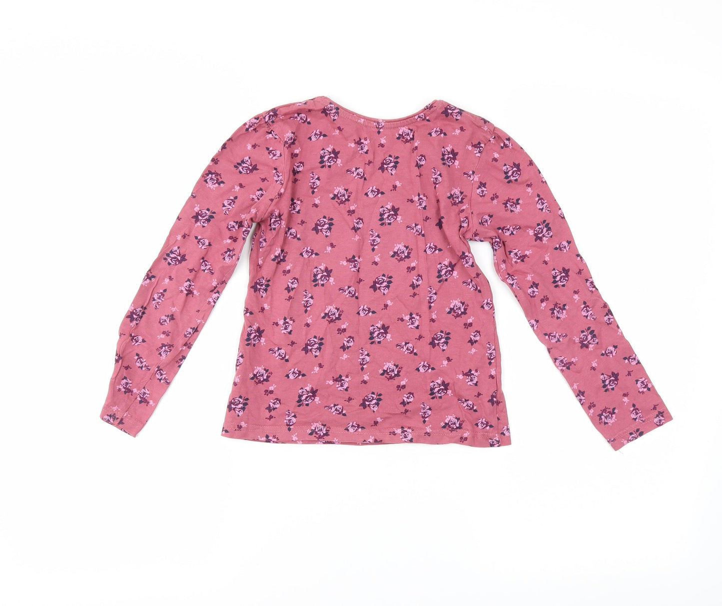 Primark Girls Red Floral  Basic T-Shirt Size 6-7 Years