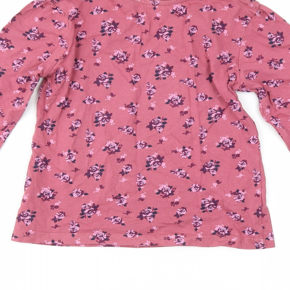 Primark Girls Red Floral  Basic T-Shirt Size 6-7 Years