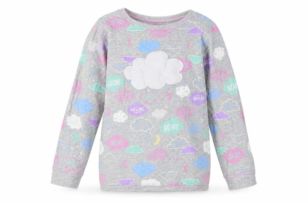 Tu Girls Grey Solid  Capri Pyjama Top Size 8-9 Years