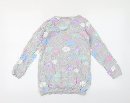 Tu Girls Grey Solid  Capri Pyjama Top Size 8-9 Years