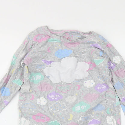 Tu Girls Grey Solid  Capri Pyjama Top Size 8-9 Years
