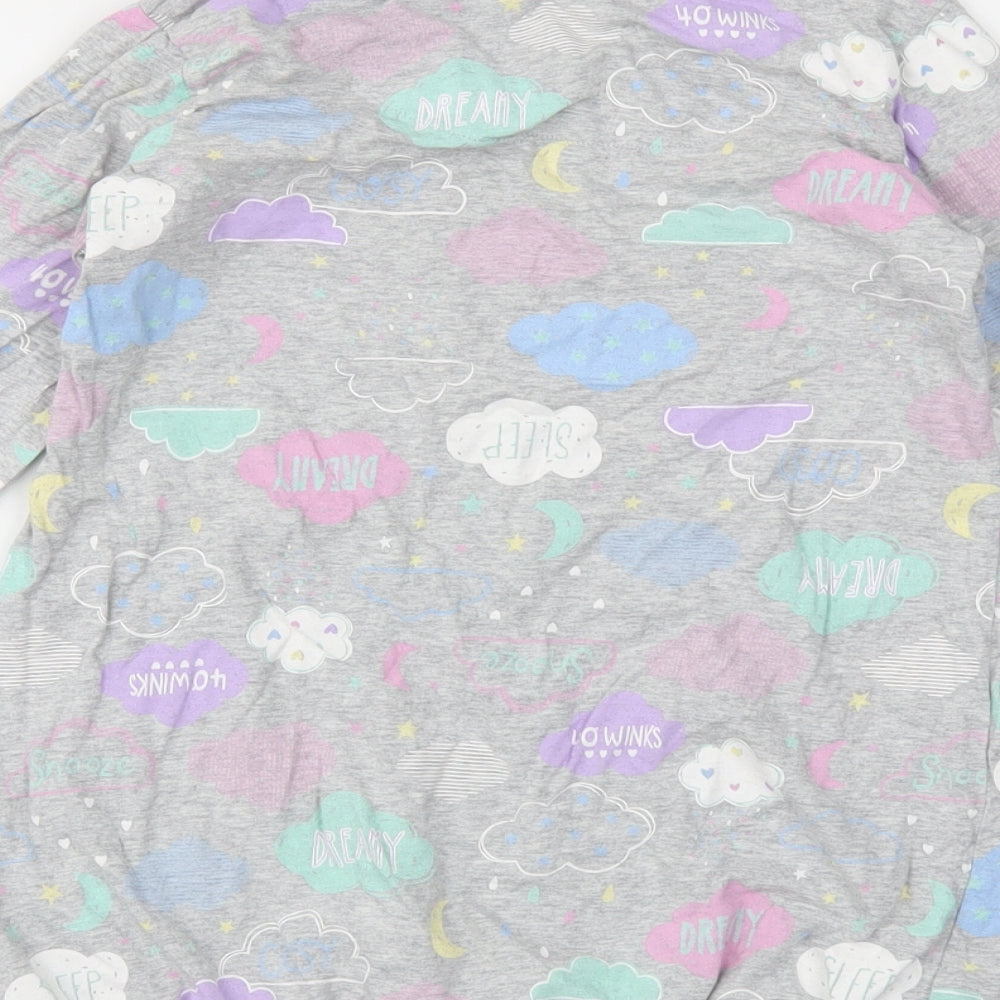 Tu Girls Grey Solid  Capri Pyjama Top Size 8-9 Years