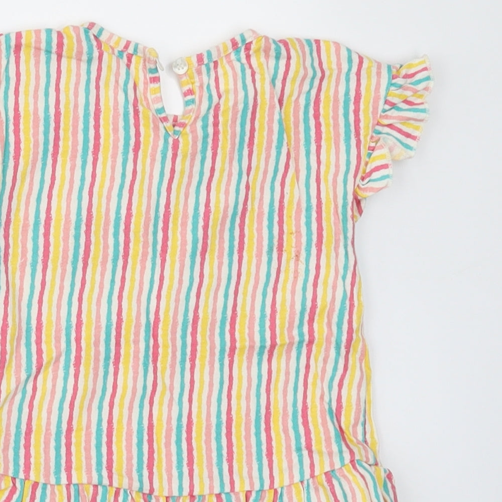 Mini Club Girls Yellow Striped  Basic T-Shirt Size 12-18 Months