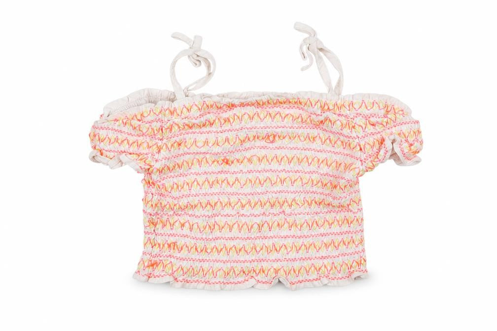 Front view of George girls’ white striped basic t-shirt, size 7-8, years