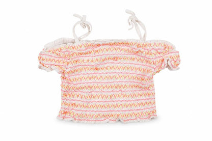 Front view of George girls’ white striped basic t-shirt, size 7-8, years