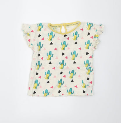 Mini Club Girls Beige   Basic T-Shirt Size 12-18 Months
