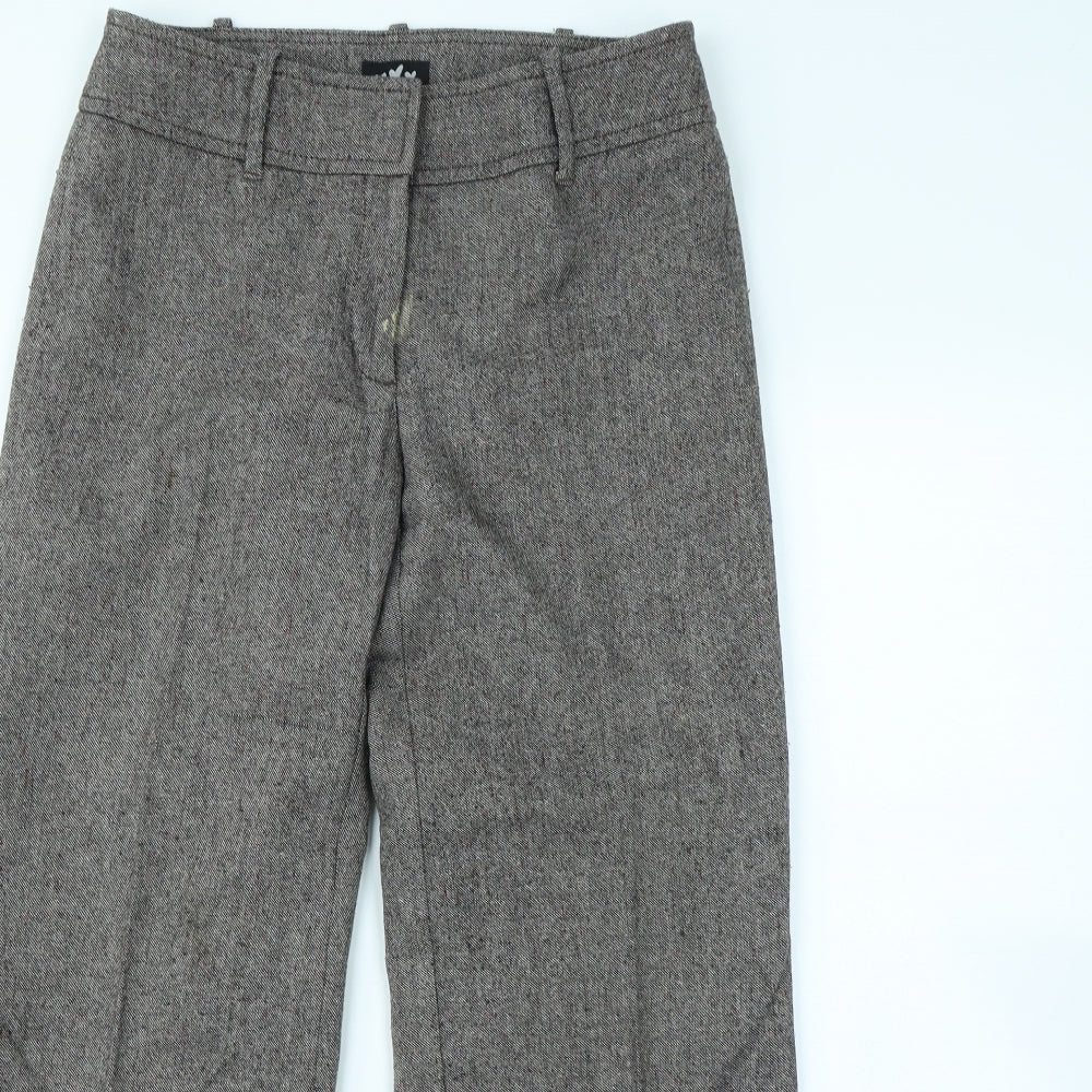 Womens UK Size 12 Preworn Regular Fit Dress Pants Brown Trousers