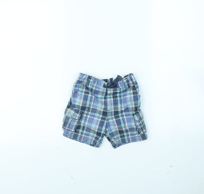 George Boys Blue Check  Chino Shorts Size 2 Years
