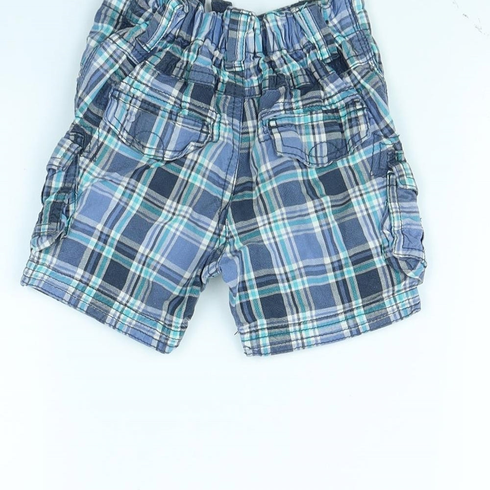 George Boys Blue Check  Chino Shorts Size 2 Years