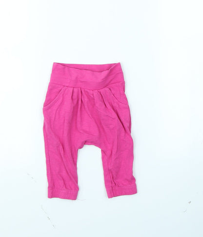 Nutmeg Girls Pink   Jogger Trousers Size 3-6 Months